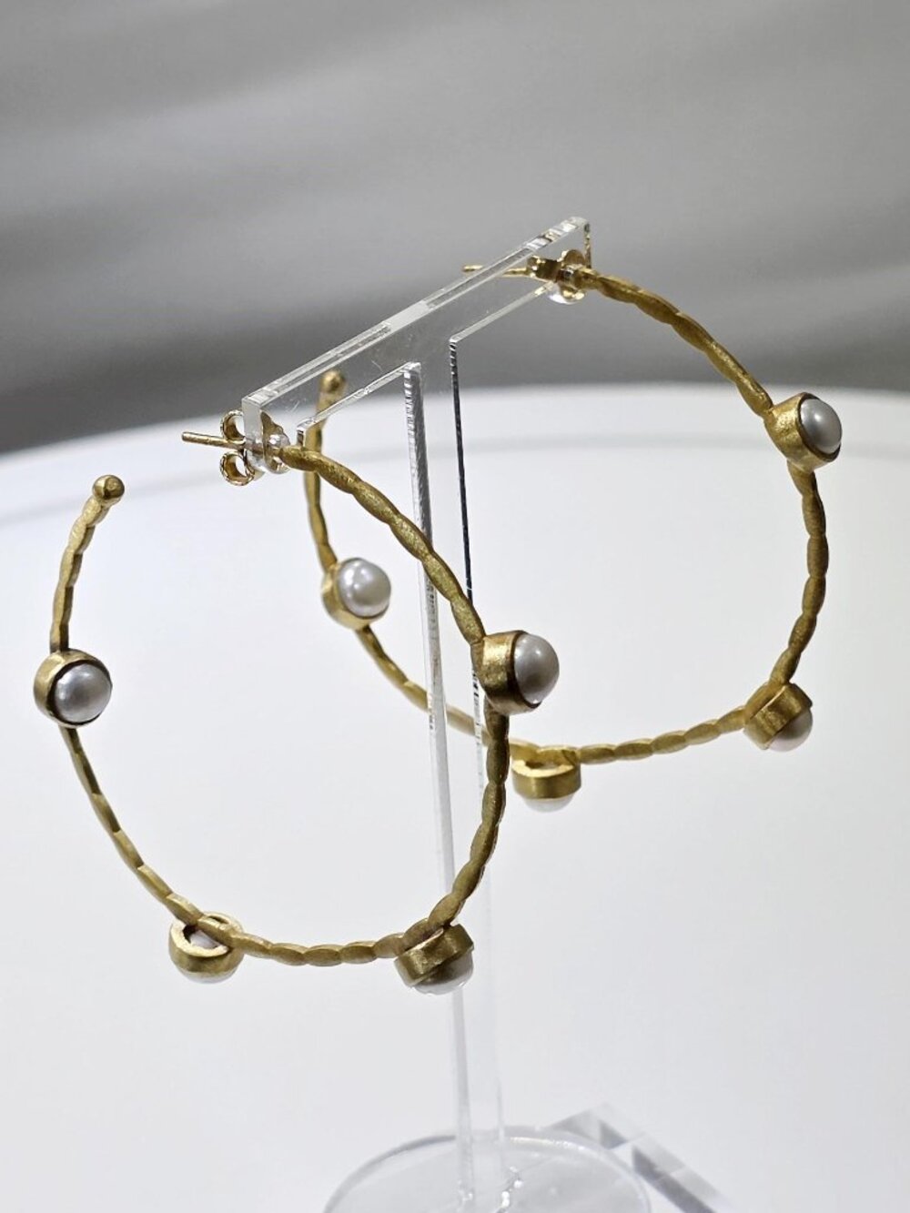 Sterling Silver Fresh Water Pearls Hoops